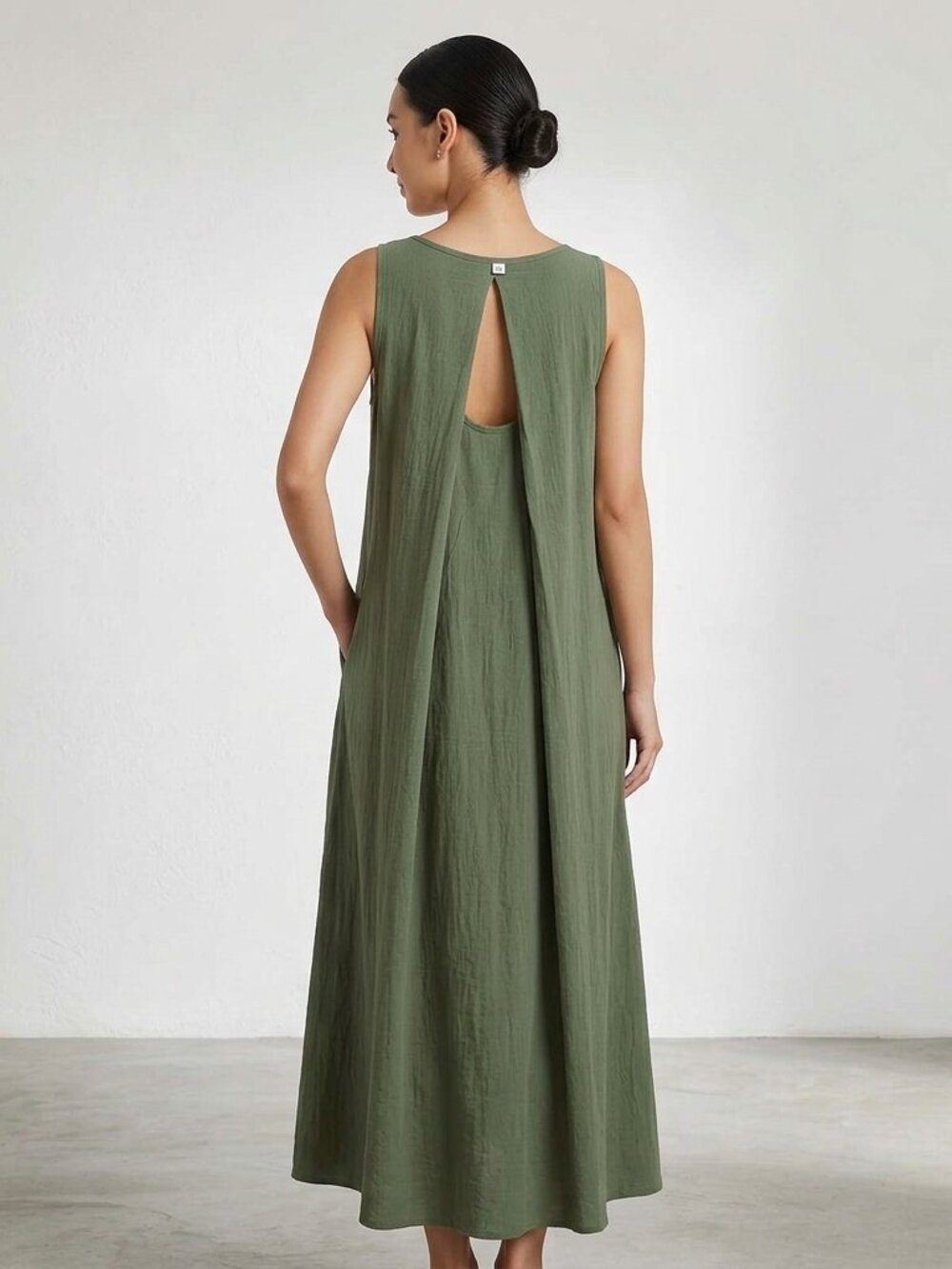 Flowy Maxi Dress in Olive